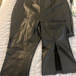 Wild Fable| black faux leather flare pants